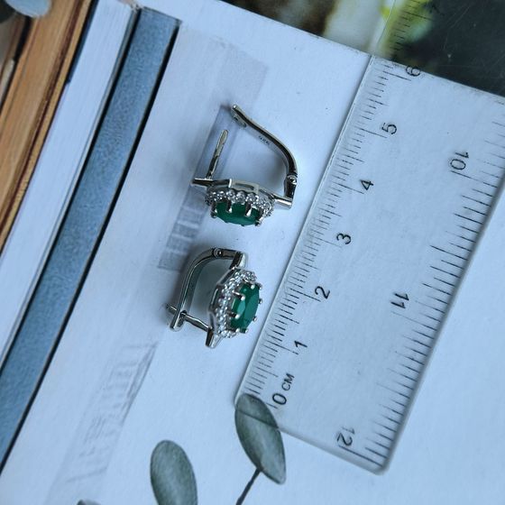 Срібні сережки з агатом 3.252ct