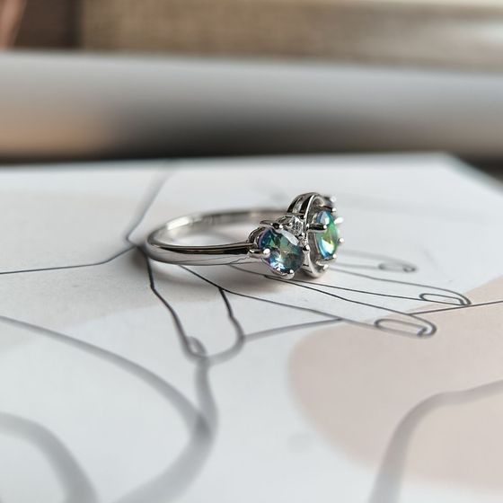 Срібна каблучка з містик топазом 1.075ct