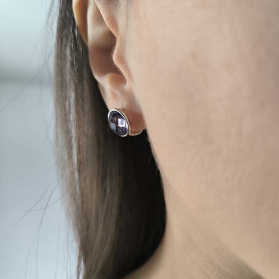 Silver earrings with cubic zirconia