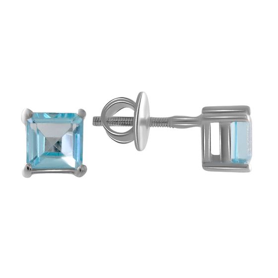Silver earrings with a 1.675-carat topaz