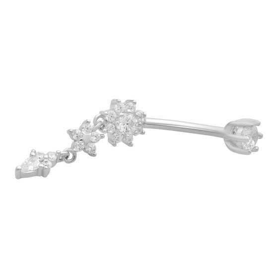 Silver piercing with phianites