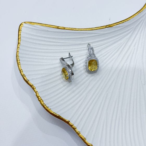 Silver earrings with citrine nano 6.362ct