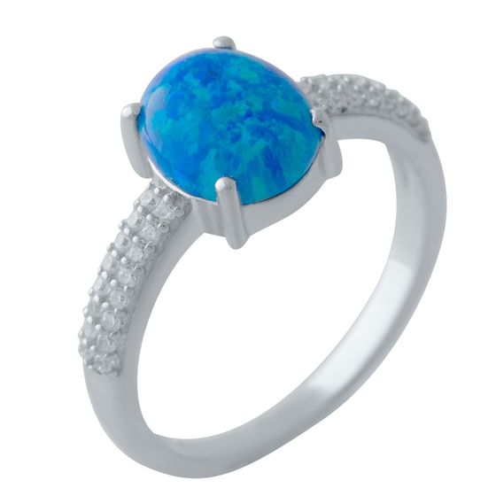 Silver ring with a 1.237-carat opal