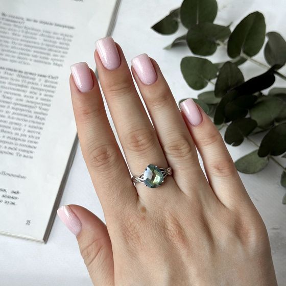 Серебряное кольцо с мистик топазом 2.9ct