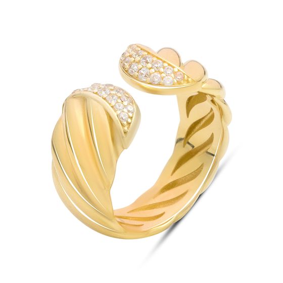 Gold ring with cubic zirconia 0.24ct