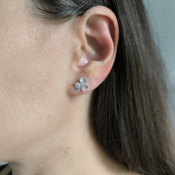 Silver Earrings with Cubic Zirconia