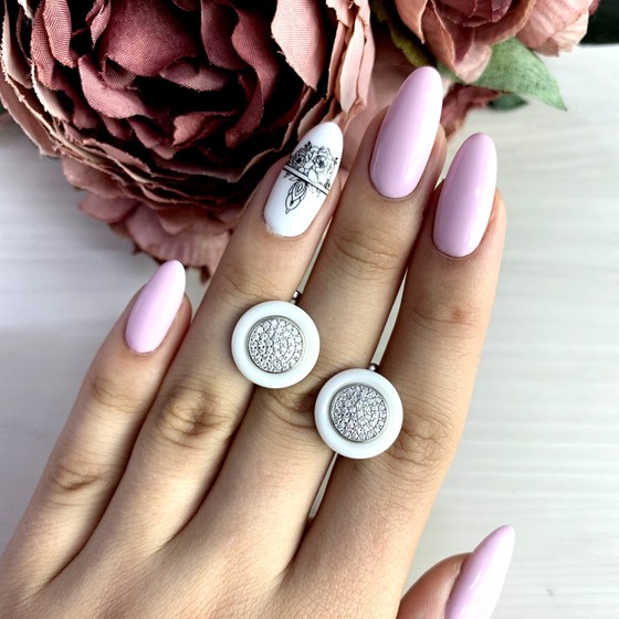 Silver earrings with ceramics