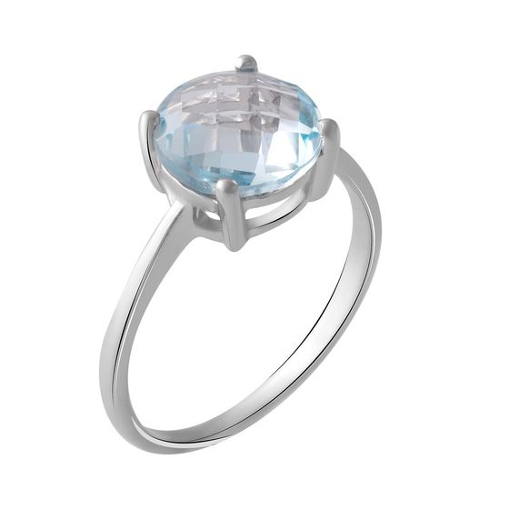 Silver ring with a 3.115-carat topaz