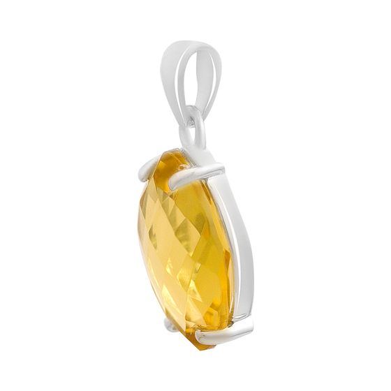 Silver pendant with a 5.25 ct nano citrine