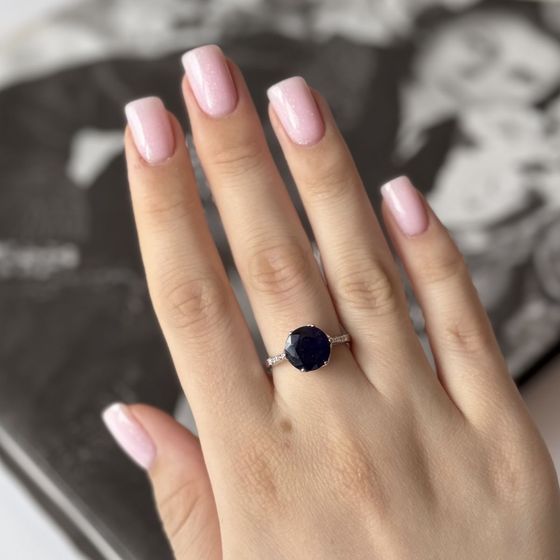 Серебряное кольцо с сапфиром 5.472ct