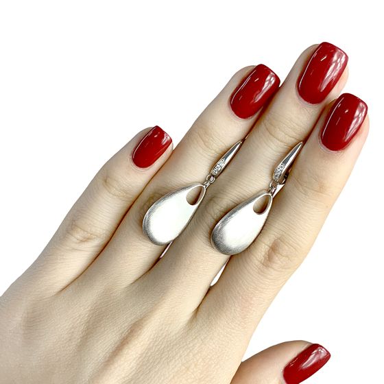 Silver Earrings with Fianites