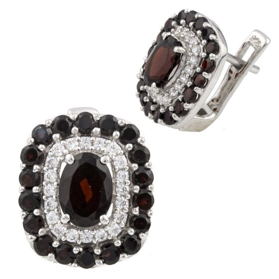 Silver Earrings with Garnet (4.213 ct)