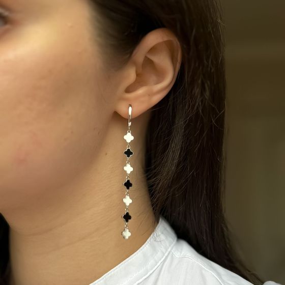 Серебряные серьги с емаллю