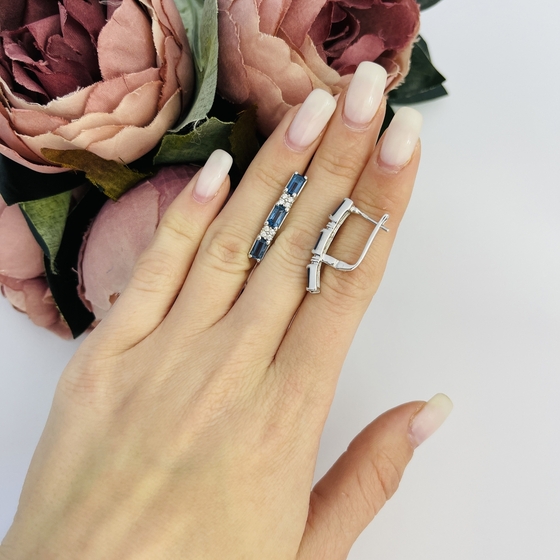 Серебряные серьги с танзанитом nano 2.501ct