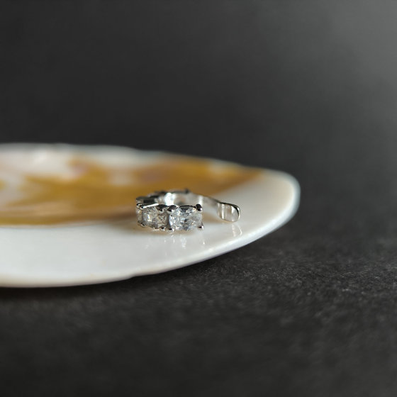 Silver earrings with cubic zirconia