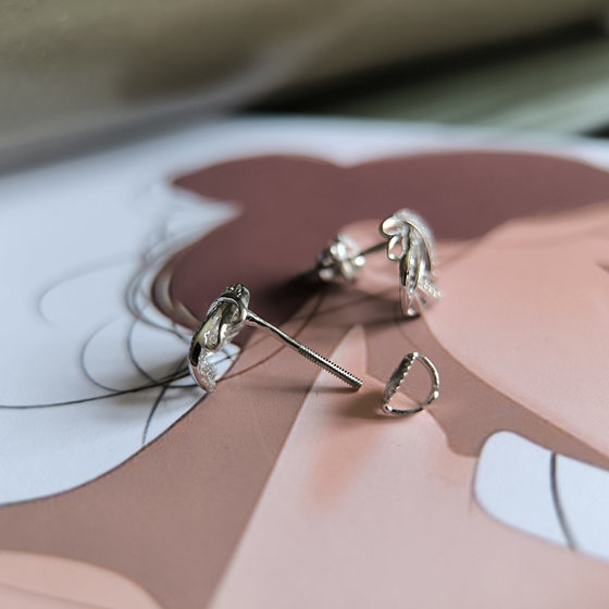 Silver Earrings with Cubic Zirconia