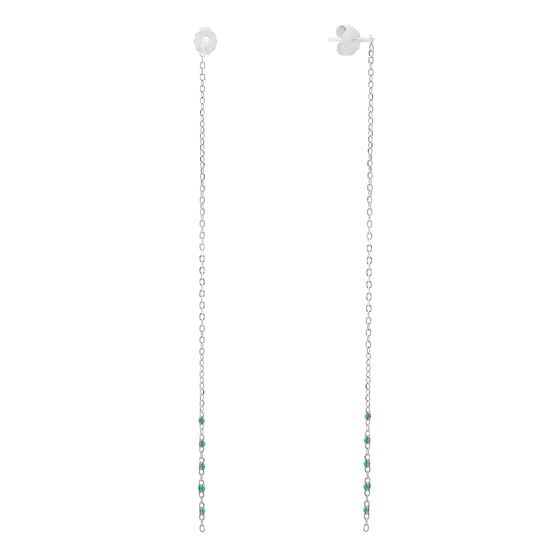 Silver Earrings with Enamel