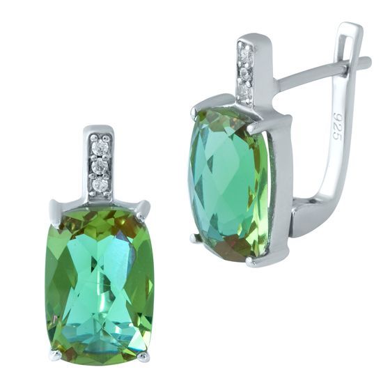 Silver earrings with 6.852 ct of sultanium