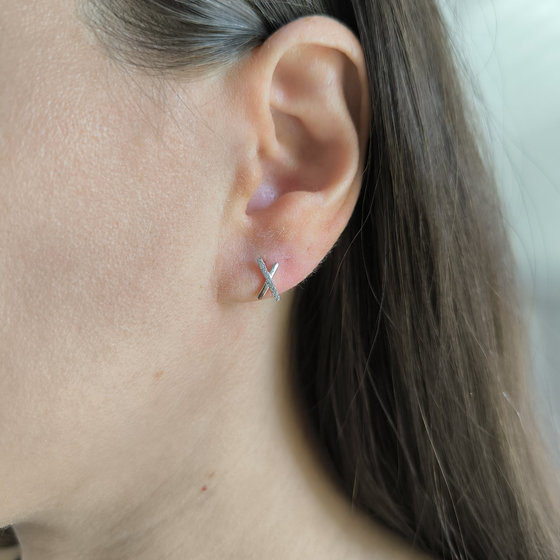 Silver earrings with cubic zirconia