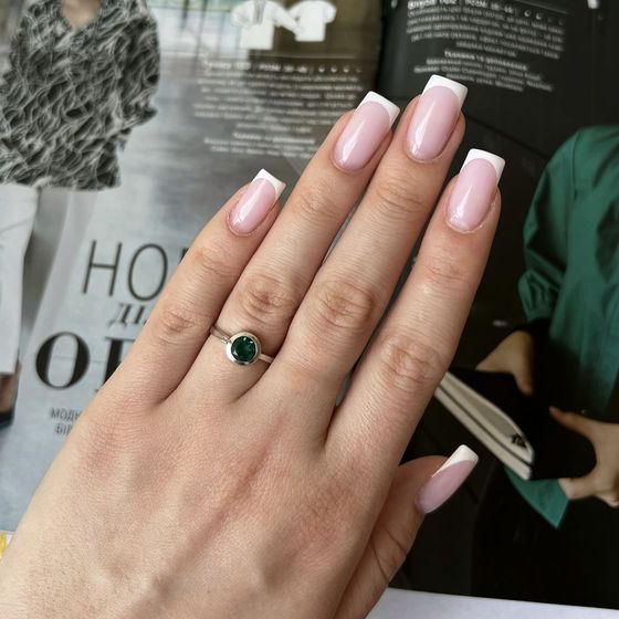 Silver ring with aquamarine (nano)