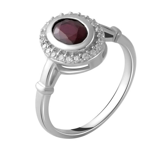 Silver ring with a ruby