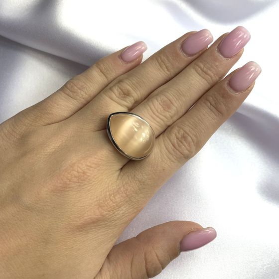 16.65ct sterling silver cat's eye ring