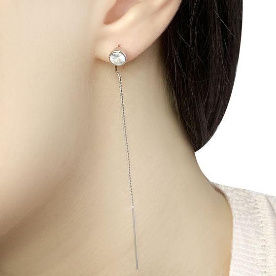 Silver Earrings with Fianites