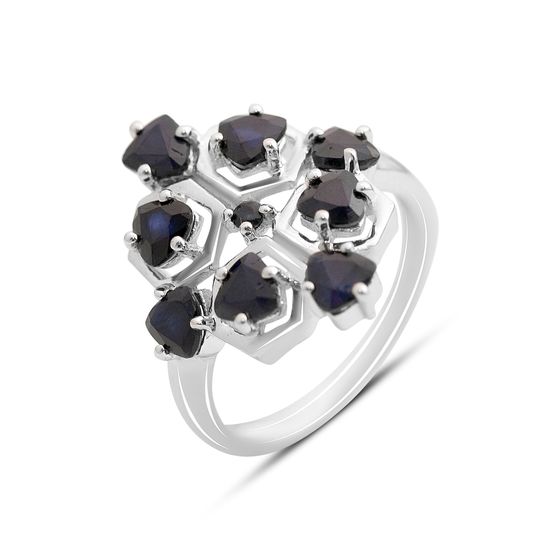 Silver ring with sapphire 2.775ct