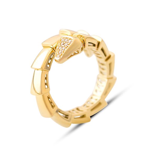Золота каблучка з фіанітами 0.23ct