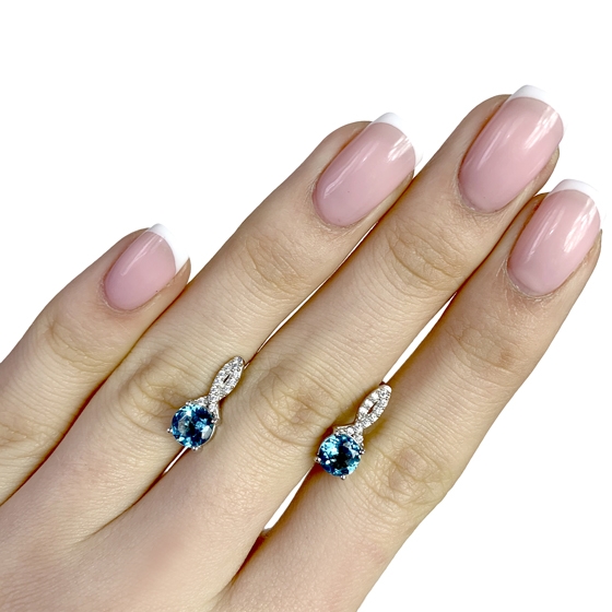 Silver Earrings with London Blue Topaz