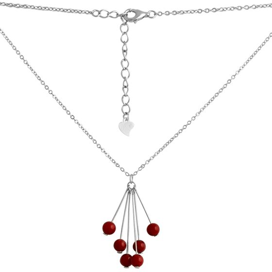 Silver necklace with coral