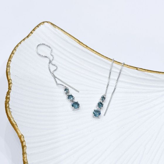 London Blue 1.333ct silver topaz earrings