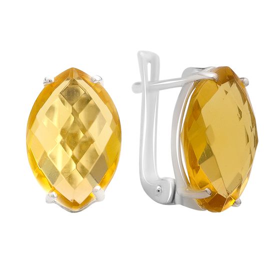 Silver Earrings with Citrine (Nano, 10.5 ct)
