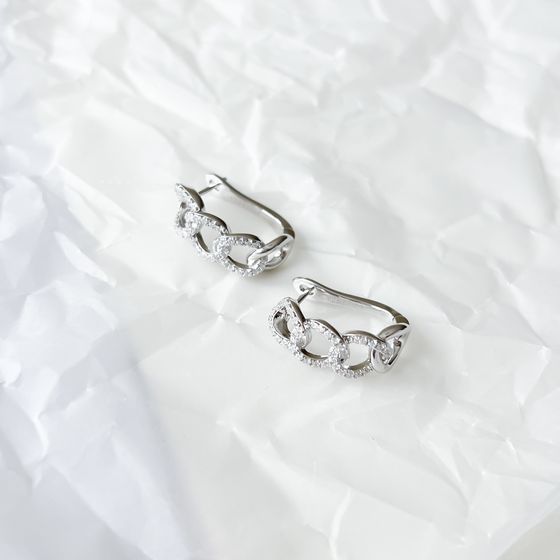 Silver Earrings with Fianites