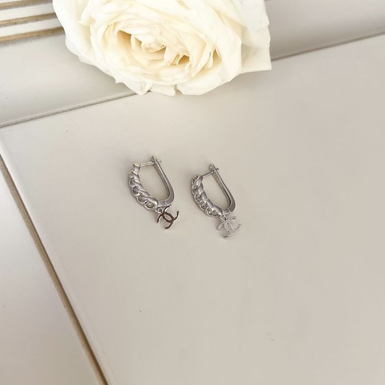 Silver earrings without stones