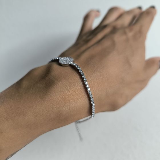 Серебряный браслет с фианитами