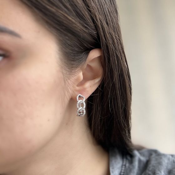 Silver Earrings with Fianites