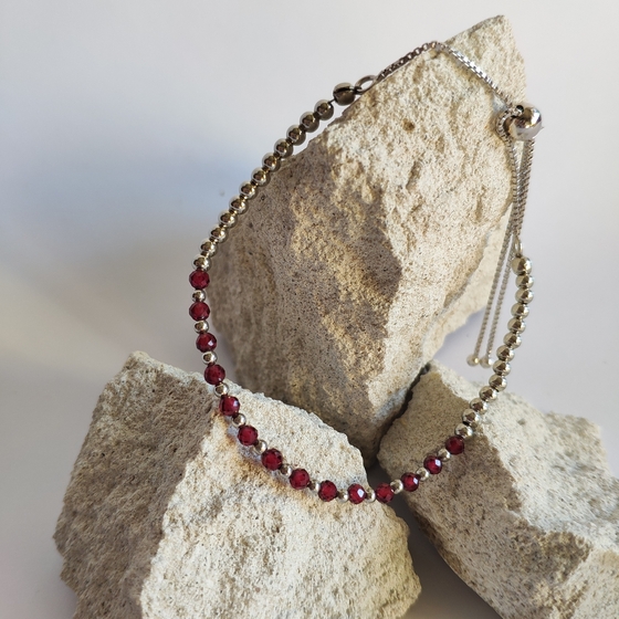 Серебряный браслет с гранатом 13.62ct