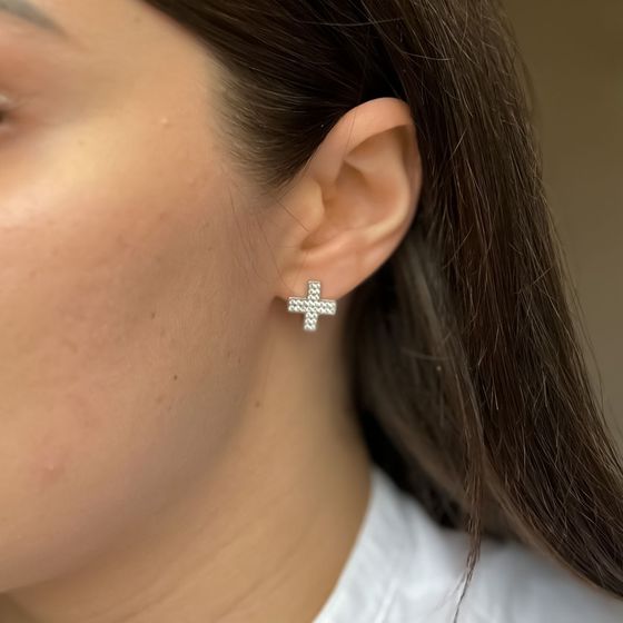 Silver Earrings with Fianites