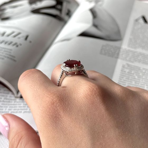 Серебряное кольцо с рубином 8.057ct