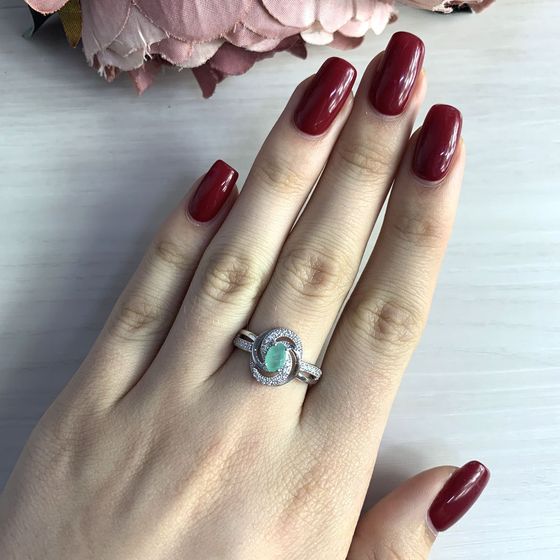 Серебряное кольцо с изумрудом 0.737ct