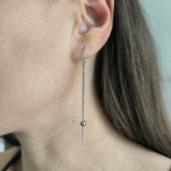 Silver earrings without stones