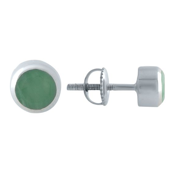 Silver earrings with a 0.891-carat emerald