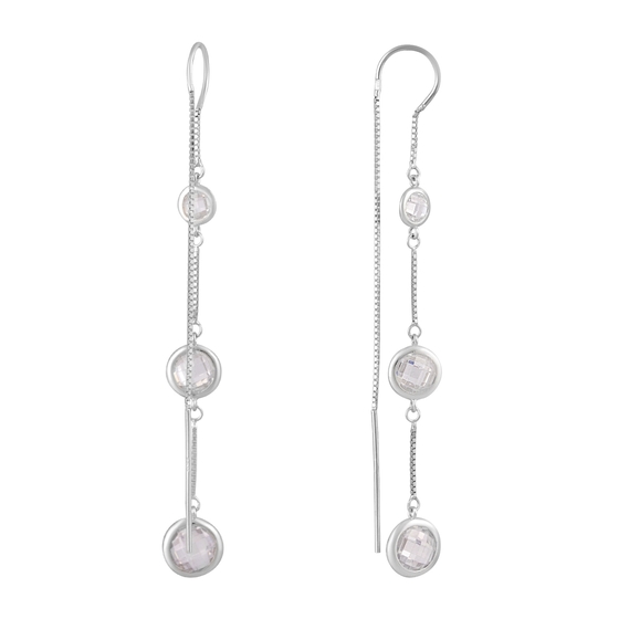 Silver Earrings with Fianites