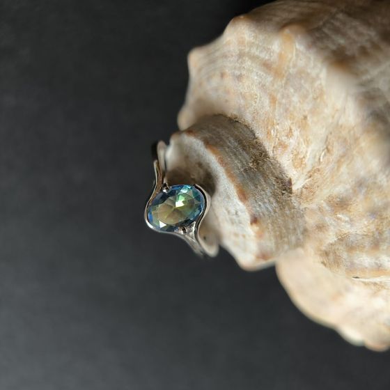 Срібна каблучка з містик топазом 0.925ct