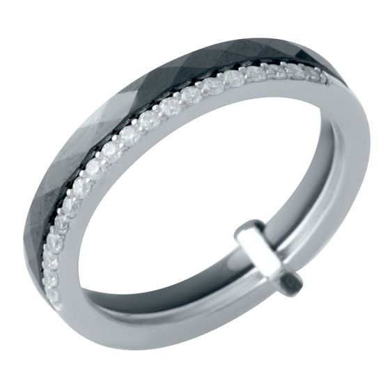 Silver ring with ceramics
