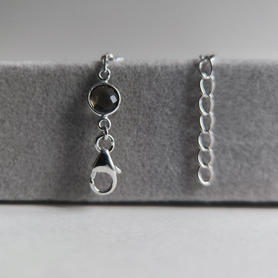 Silver bracelet with smoky quartz 4.588ct