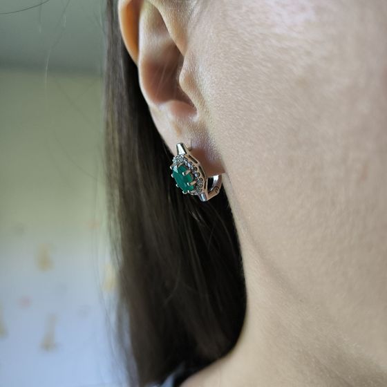 Серебряные серьги с агатом 3.252ct