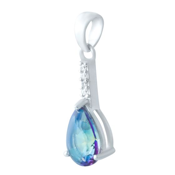 Silver pendant with a 1.327-carat mystic topaz