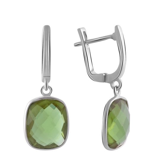 Серебряные серьги с султанитом 12.018ct
